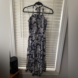 Accepting offers- Floral Halter Maxi Dress - Black and White